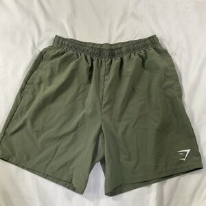 Gymshark Shorts Men's Waist 28 In Green Athletic Drawstring Running 184